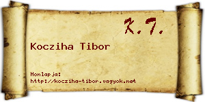 Kocziha Tibor névjegykártya